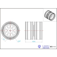 1/14 truck Volvo aluminum alloy rear wheel