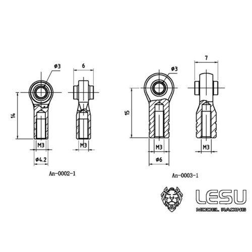 Laser welding stainless steel M3 ball joint bearing fish eye joint Tamiya tractor RC remote control truck